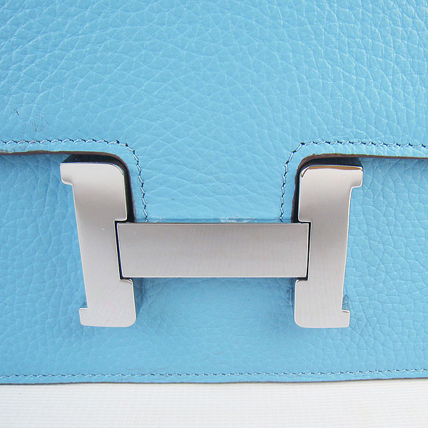 7A Hermes Oxhide Leather Message Bag Blue H017